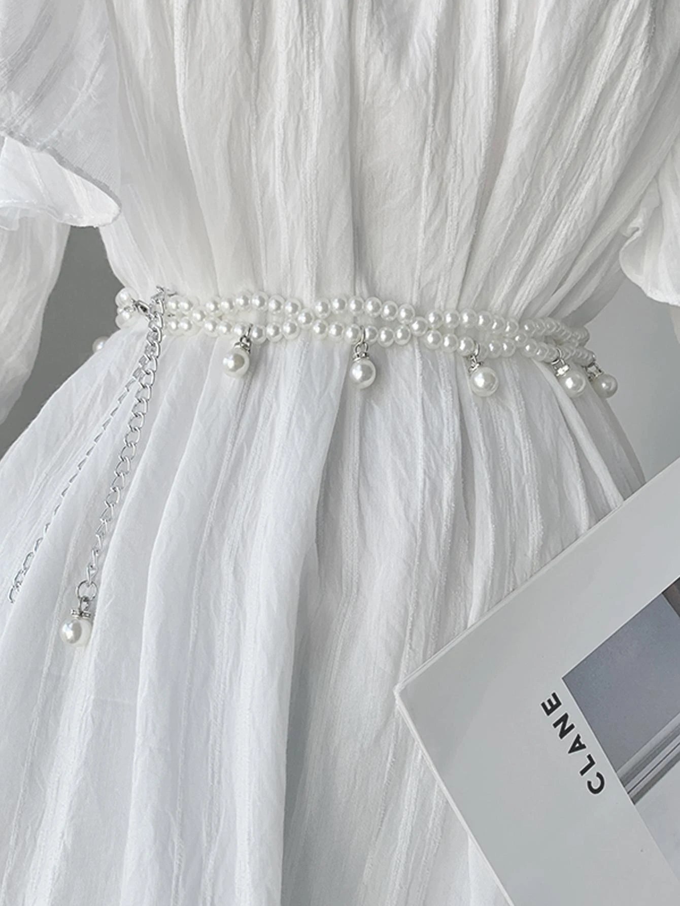  | SHEIN 1pc Women Faux Pearl Beaded Elegant Belt For Dress Decoration | Belt | Shein | OneHub