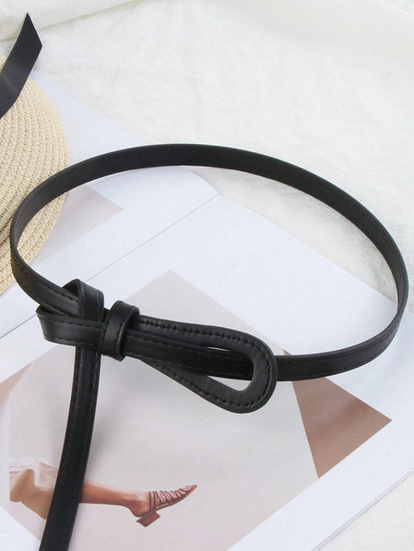  | SHEIN 1pc Women Knotted Decor PU Belt, Fashionable Versatile Waist Band For Coat, Dress, Sweater, Blazer Summer, School | Belt | Shein | OneHub