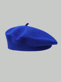 SHEIN 1pc Women's Beret Hat, Autumn/Winter, Retro Pumpkin Style, Korean Lady Fashion, Japanese Casual Wool Warm Cap