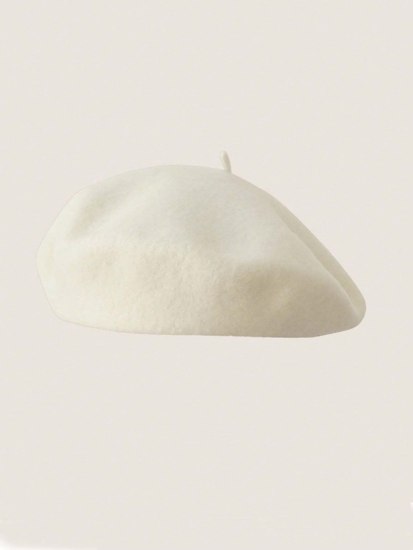 SHEIN 1pc Women's Beret Hat, Autumn/Winter, Retro Pumpkin Style, Korean Lady Fashion, Japanese Casual Wool Warm Cap