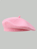 SHEIN 1pc Women's Beret Hat, Autumn/Winter, Retro Pumpkin Style, Korean Lady Fashion, Japanese Casual Wool Warm Cap