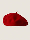 SHEIN 1pc Women's Beret Hat, Autumn/Winter, Retro Pumpkin Style, Korean Lady Fashion, Japanese Casual Wool Warm Cap