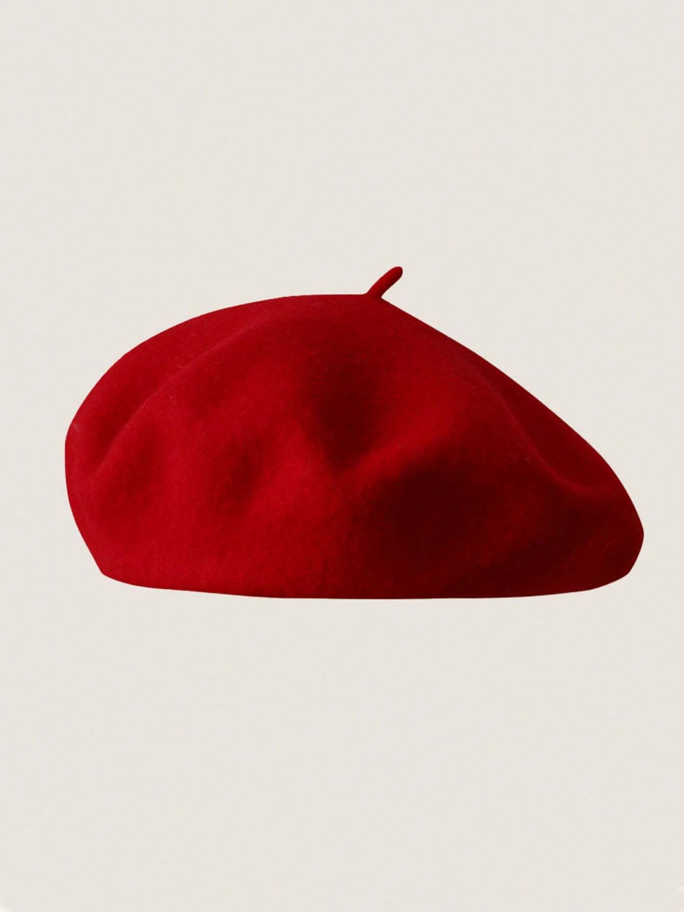 SHEIN 1pc Women's Beret Hat, Autumn/Winter, Retro Pumpkin Style, Korean Lady Fashion, Japanese Casual Wool Warm Cap