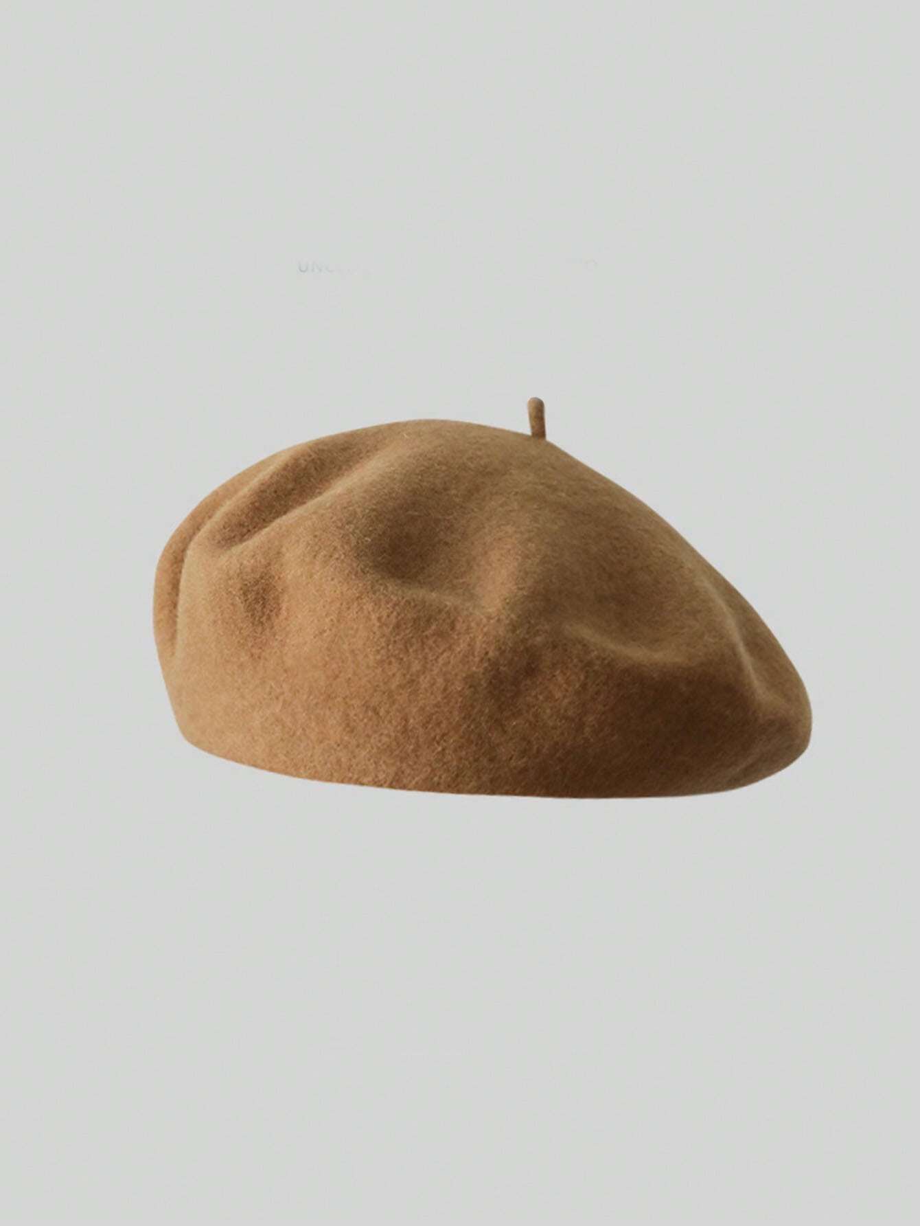 SHEIN 1pc Women's Beret Hat, Autumn/Winter, Retro Pumpkin Style, Korean Lady Fashion, Japanese Casual Wool Warm Cap