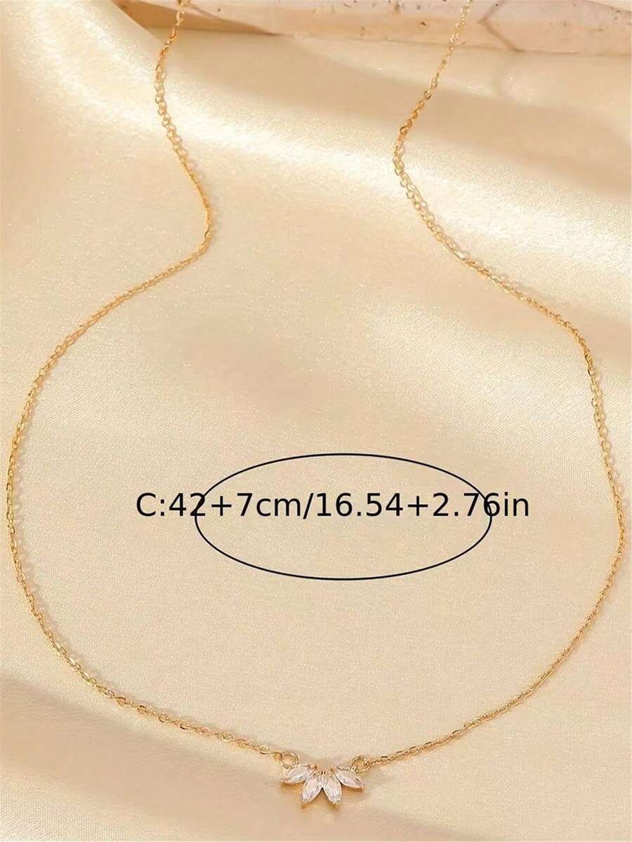  | SHEIN 1pc Women's Copper Zirconia Circle Link & Bow Pendant Necklace, Everyday & Gift | Necklace | Shein | OneHub