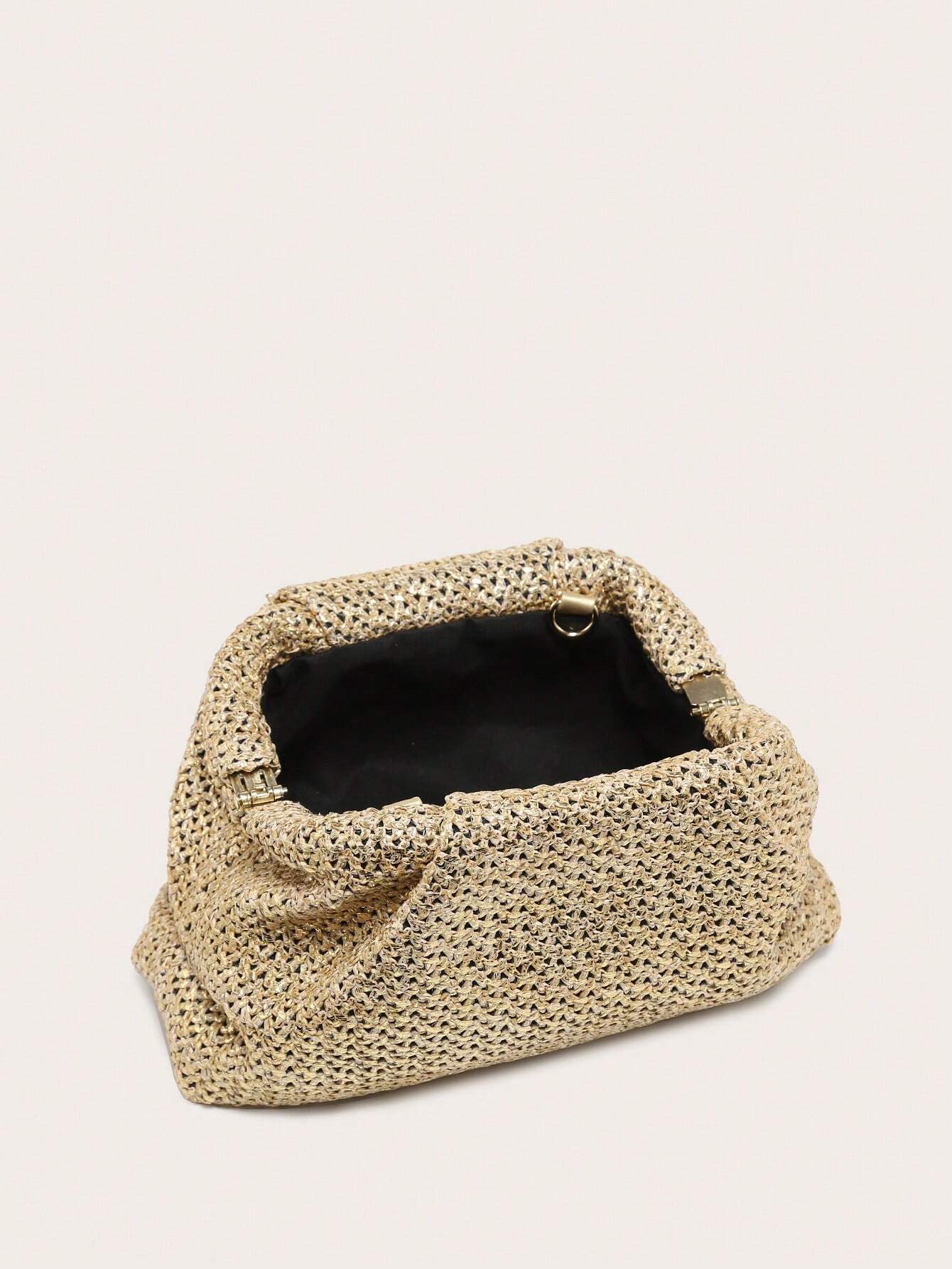  | 1pc Women's Woven Pleated Stripe Cloud Pattern Clutch With Color Block Design | Card Holder | Shein | OneHub