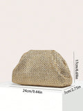  | 1pc Women's Woven Pleated Stripe Cloud Pattern Clutch With Color Block Design | Card Holder | Shein | OneHub