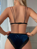 | SHEIN 1set Women's Sexy Velvet & Lace Lingerie Set With Floral Detail | Night Dress | Shein | OneHub
