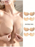 SHEIN 2-Pcs Seamless Invisible Silicone Bra - Natural Touch Push-Up Adhesive - Secure Fit Buckle Design - Women's Lingerie And Lingerie Accessories - Suitable For All Occasions