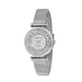 Michael Fellini Silver Mesh Bracelet Silver Dial Quartz Watch for Women - MF2234-1