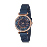 Michael Fellini Blue Mesh Bracelet Blue Dial Quartz Watch for Women - MF2234-4