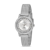 Michael Fellini Silver Mesh Bracelet Silver Dial Quartz Watch for Women - MF2254-1