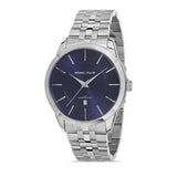  | Michael Fellini Silver Stainless Steel Blue Dial Quartz Watch for Men - MF2271-2 | Watches | Michael Fellini | OneHub