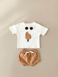  | SHEIN 2pcs/Set Baby Boy's Ice Cream Patch Short Sleeve T-Shirt And Shorts Set | Dress | Shein | OneHub