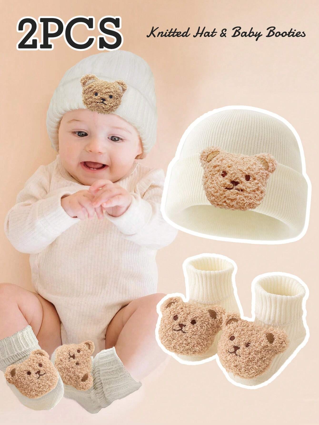  | SHEIN 2pcs Baby Bear Knit Hats And Socks, Soft And Warm For Boys And Girls Daily Use. | Cap | Shein | OneHub