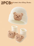  | SHEIN 2pcs Baby Bear Knit Hats And Socks, Soft And Warm For Boys And Girls Daily Use. | Cap | Shein | OneHub