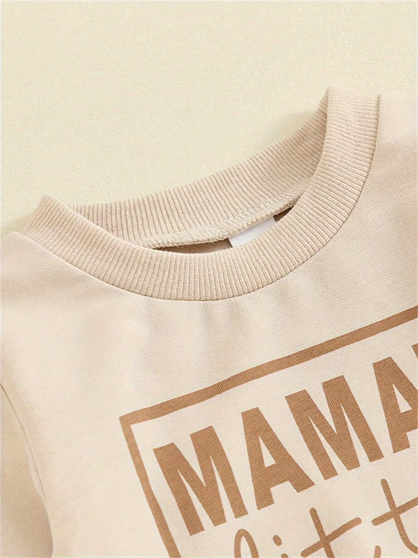  | SHEIN 2pcs Baby Boy "Mom's Little Man" Letter Print Long Sleeve Sweatshirt And Pants Sports Suit | Romper | Shein | OneHub