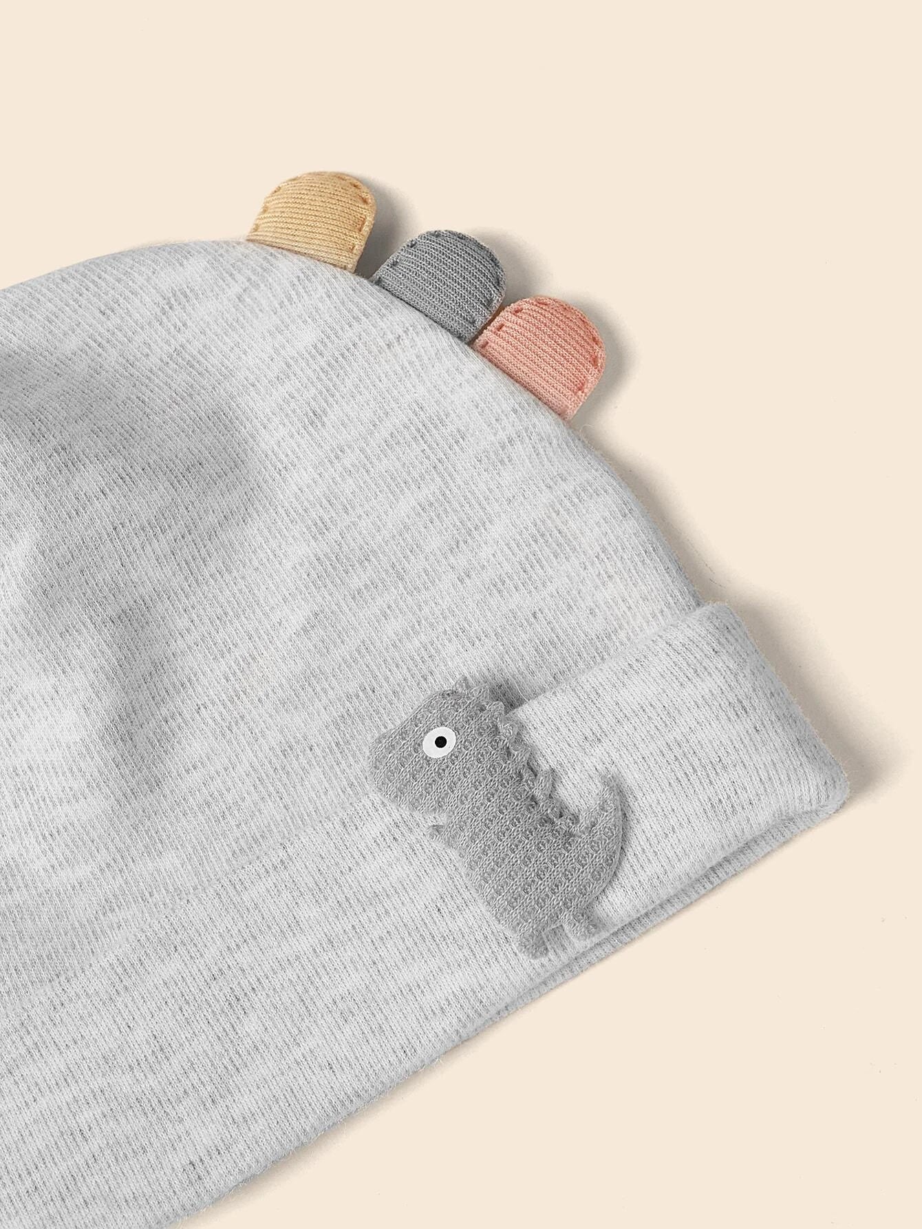  | SHEIN 2pcs Baby Cartoon Dinosaur Patched Beanie | Cap | Shein | OneHub