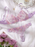  | SHEIN 2pcs/Set Romantic Purple Underwire Women's Bra And Panty Set | Lingerie | Shein | OneHub
