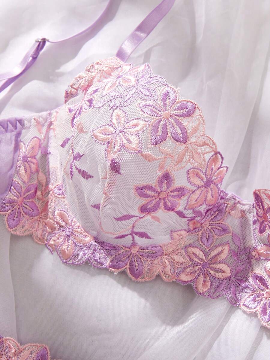  | SHEIN 2pcs/Set Romantic Purple Underwire Women's Bra And Panty Set | Lingerie | Shein | OneHub