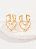  | SHEIN 2pcs/Set Simple Double Layered Letter V Shaped Open Ring For Women | Ring | Shein | OneHub