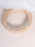 SHEIN 3pairs Rhinestone Heart Decor Stud Earrings