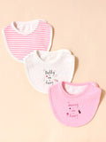 SHEIN 3pcs Baby Letter Graphic Bib