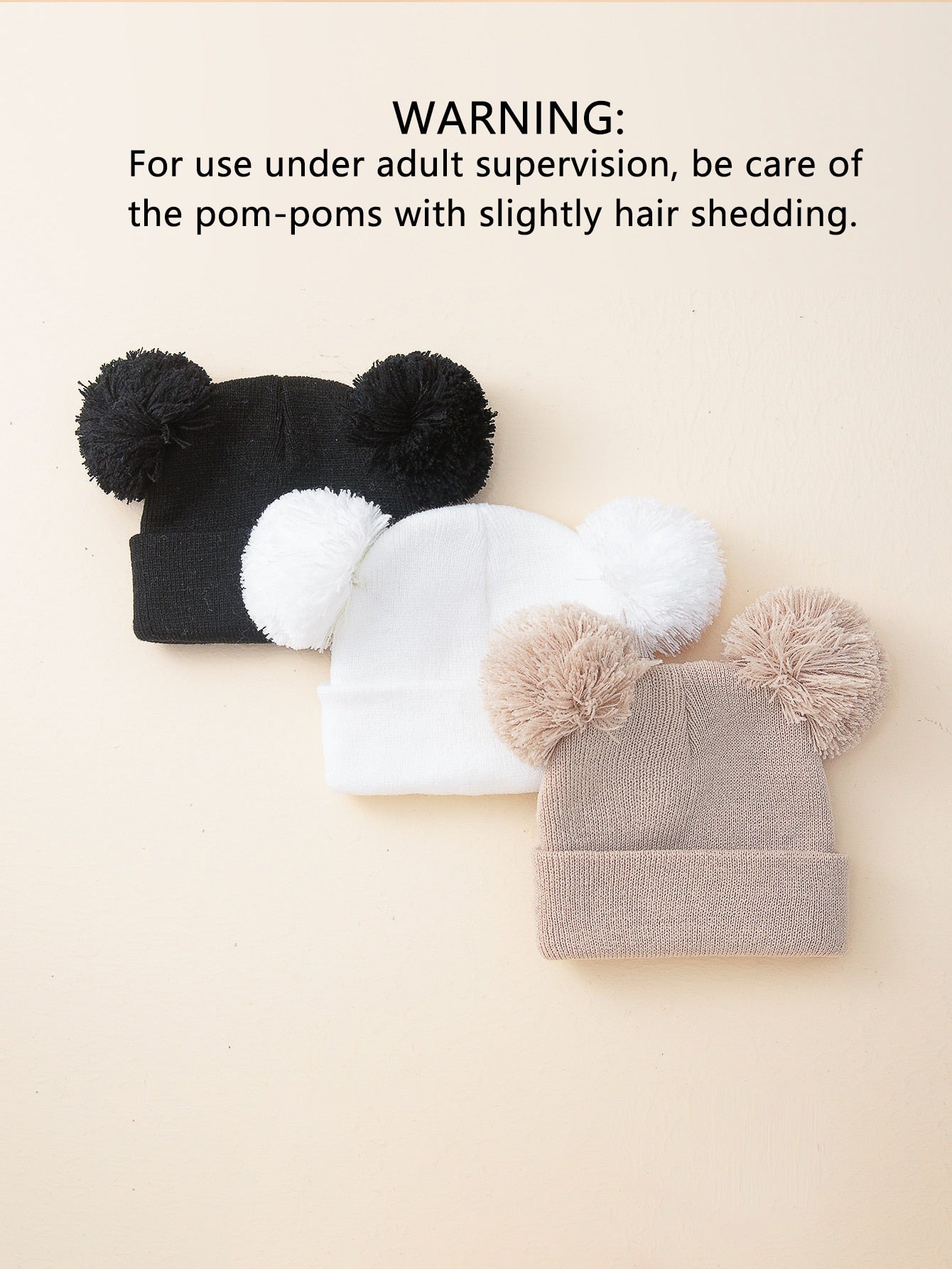  | SHEIN 3pcs Baby Plush Ball Decor Hat | Cap | Shein | OneHub