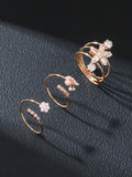  | SHEIN 3pcs Flower & Butterfly Decor Ring | Ring | Shein | OneHub