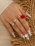  | SHEIN 3pcs Flower & Butterfly Decor Ring | Ring | Shein | OneHub