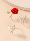  | SHEIN 3pcs Flower & Butterfly Decor Ring | Ring | Shein | OneHub
