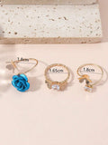  | SHEIN 3pcs Flower & Butterfly Decor Ring | Ring | Shein | OneHub