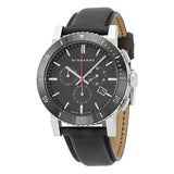 Burberry Black Leather Strap Black Dial Chronograph Quartz Watch for Men - BU9382
