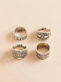  | SHEIN 4pcs/set Textured Metal Ring | Ring | Shein | OneHub