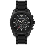 EMPORIO ARMANI Sport Black Rubber Strap Black Dial Chronograph Quartz Watch for Men - AR-6092-H