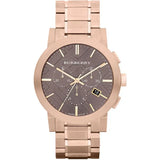 Burberry Taupe Rose Gold Stainless Steel Brown Dial Chronograph Quartz Watch for Men - BU9353