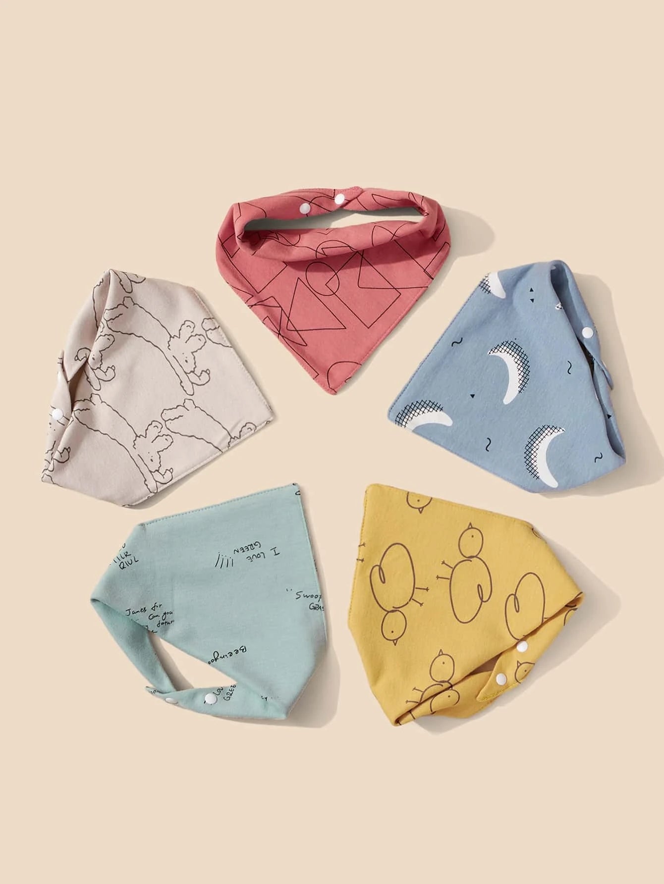  | SHEIN 5pcs Baby Cartoon Graphic Bandana Bib | bibs | Shein | OneHub