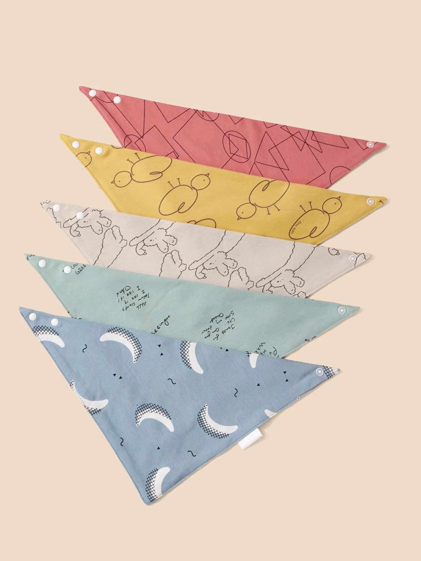 | SHEIN 5pcs Baby Cartoon Graphic Bandana Bib | bibs | Shein | OneHub