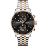  | HUGO BOSS Associate Two-tone Stainless Steel Black Dial Chronograph Quartz Watch for Men - 1513840 | Watches | Hugo Boss | OneHub
