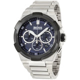 HUGO BOSS Supernova Silver Stainless Steel Blue Dial Chronograph Quartz Watch for Men - 1513360