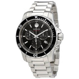 Movado 800 Series Silver Stainless Steel Black Dial Chronograph Quartz Watch for Men - 2600142