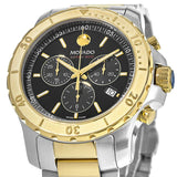  | Movado 800 Series Two-Tone Stainless Steel Black Dial Chronograph Quartz Watch for Men - 2600138 | Watches | Movado | OneHub