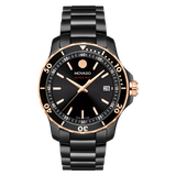 Movado 800 Series Black Stainless Steel Black Dial Quartz Watch for Men - 2600162