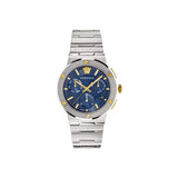 Versace Grace Logo Silver Stainless Steel Blue Dial Chronograph Quartz Watch for Men - VEZ900221