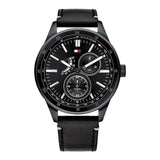  | Tommy Hilfiger Austin Black Leather Strap Black Dial Quartz Watch for Men - 1791638 | Watches | Tommy Hilfiger | OneHub