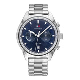  | Tommy Hilfiger Bennett Silver Stainless Steel Blue Dial Chronograph Quartz Watch for Men - 1791725 | Watches | Tommy Hilfiger | OneHub