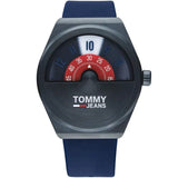 Tommy Hilfiger Monogram Pop Blue Silicone Strap Blue Dial Quartz Watch for Men - 1791775