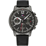  | Tommy Hilfiger Landon Black Leather Strap Black Dial Chronograph Quartz Watch for Men - 1791533 | Watches | Tommy Hilfiger | OneHub