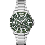Emporio Armani Diver Silver Stainless Steel Green Dial Automatic Watch for Men - AR60061