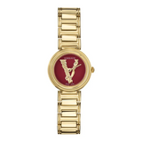  | Versace Virtus Mini Duo Gold Stainless Steel Red Dial Quartz Watch for Women - VET300321 | Watches | Versace | OneHub